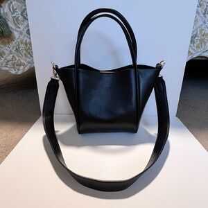 ANTHROPOLOGIE Black Shoulder Bag with Matching Pouch